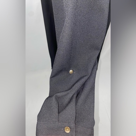 Black Dress Shirt Button Down Merona Medium Longsleeve with belt loops - Picture 9 of 11